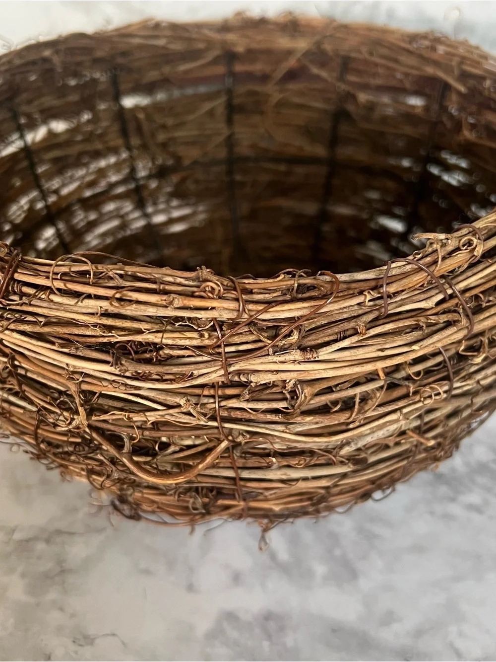 Vintage Woven Vine Basket in Natural Brown